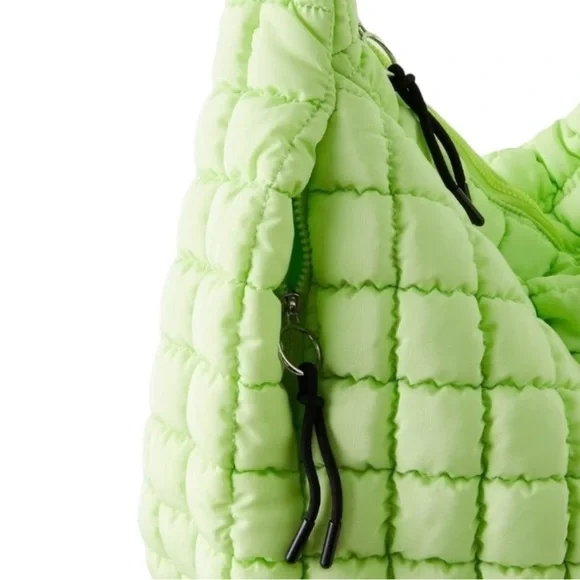 Free People Movement Carryall Lime Green Quilted Shoulder Bag - Picture 5 of 7